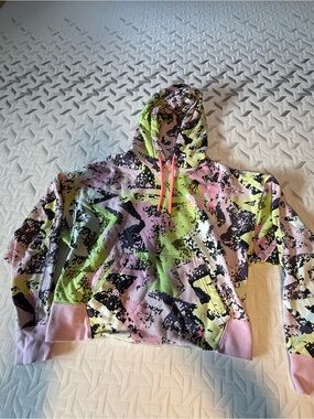 Nike Air Jordan Abstract Splash Hoodie in Neon Green, Pink and Black